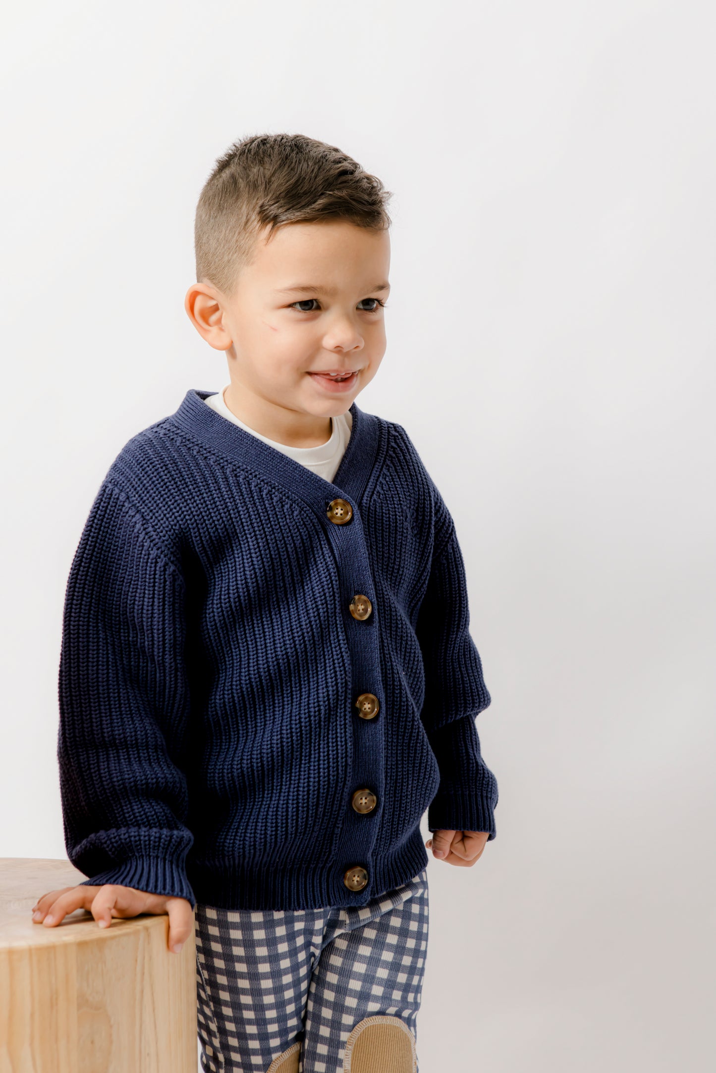 Chunky Knit Cardigan Navy