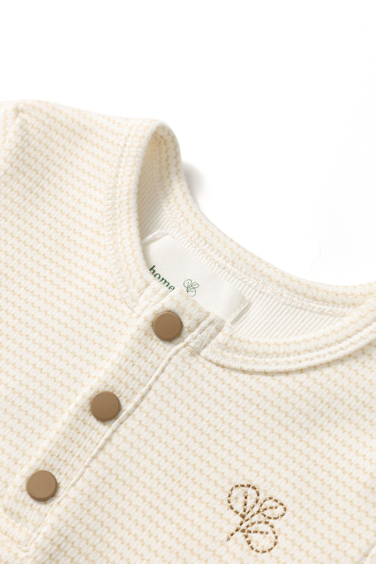 Henley Rib Bodysuit Trellis Oat