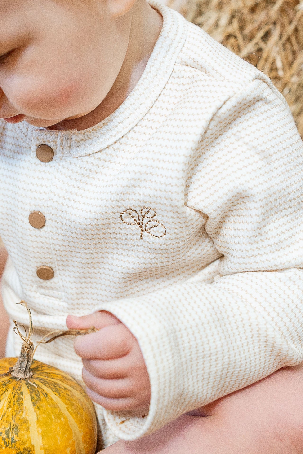 Henley Rib Bodysuit Trellis Oat