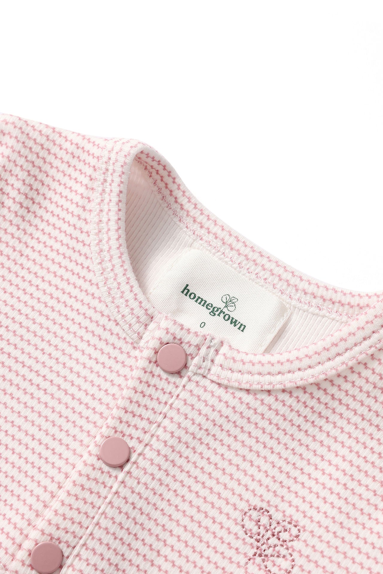 Henley Rib Bodysuit Trellis Pink