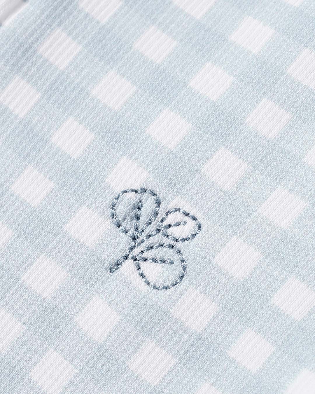 Growsuit Light Blue Gingham Rib