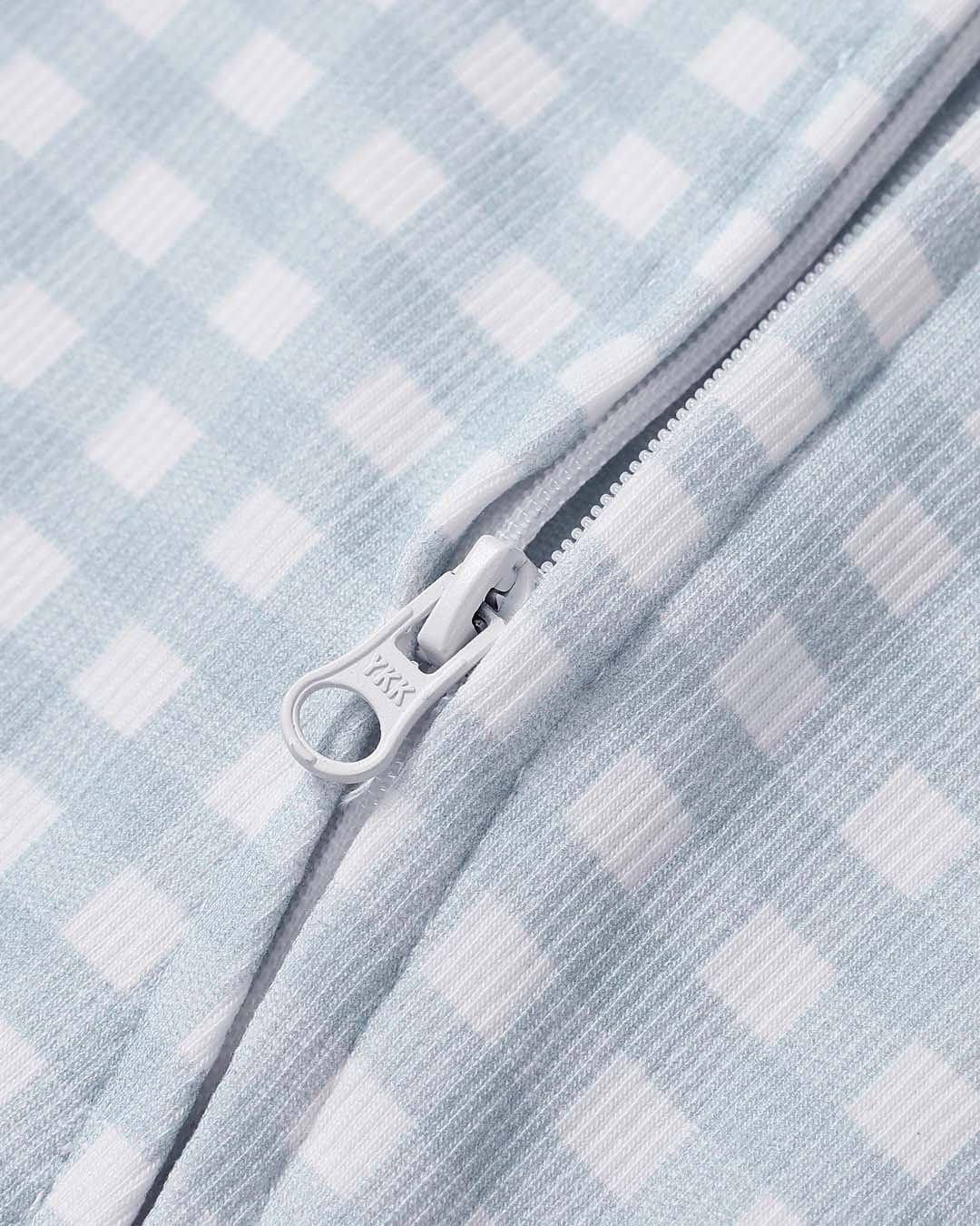 Growsuit Light Blue Gingham Rib