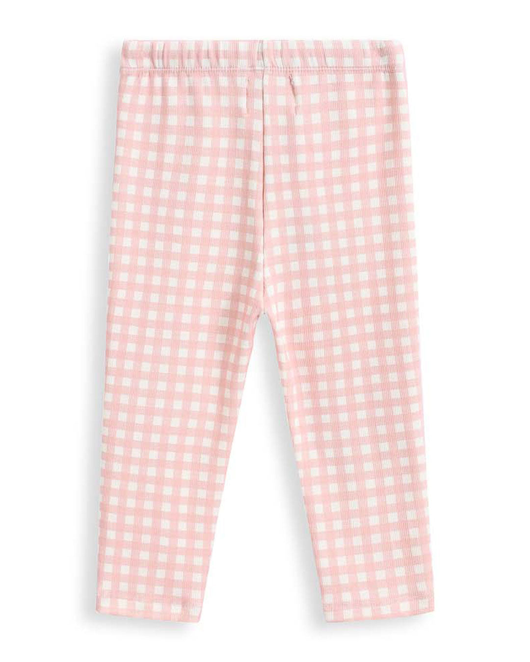 Rib Patch Legging Pink Gingham