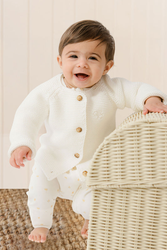 Newborn Organic Cardigan White