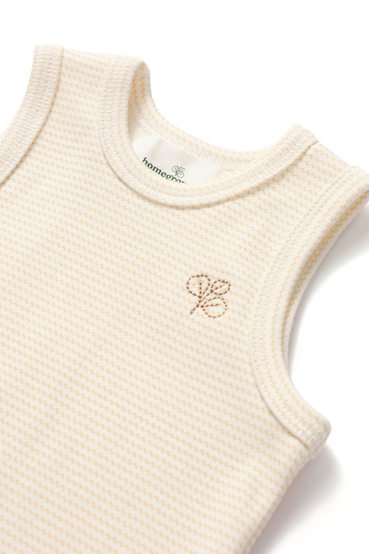 Baby Rib Singlet Trellis Oat