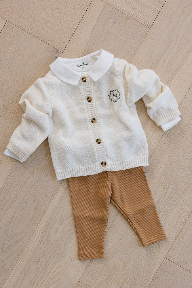 Baby Cotton Cardigan White