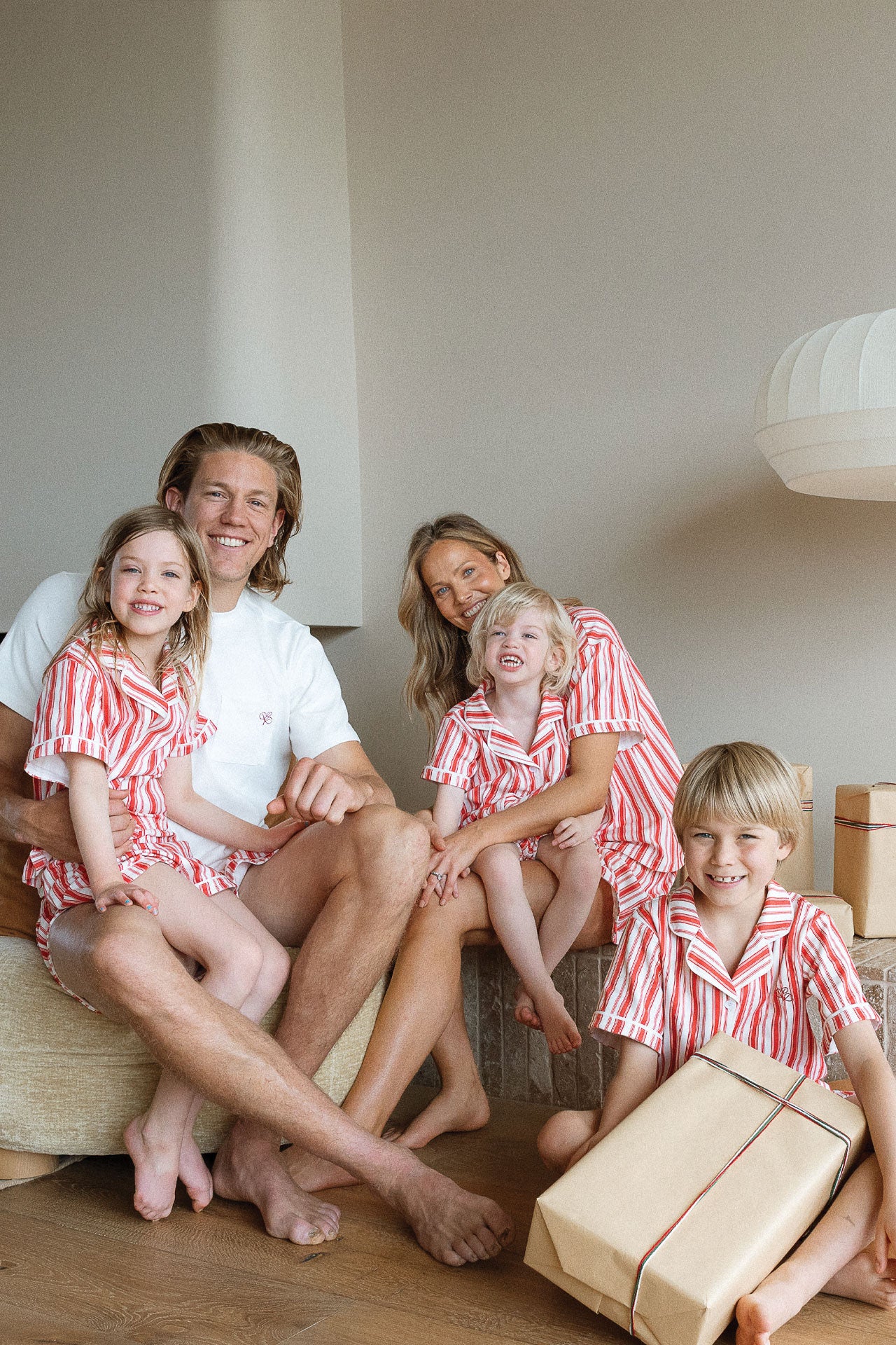 Kids Short PJ Set Holiday Stripe