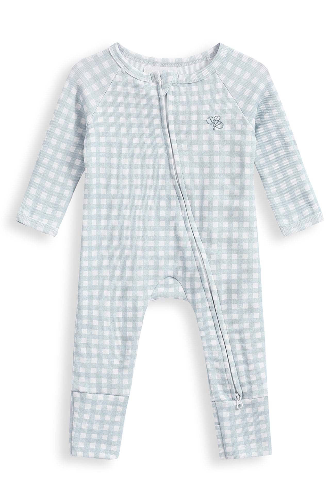 Growsuit Light Blue Gingham Rib