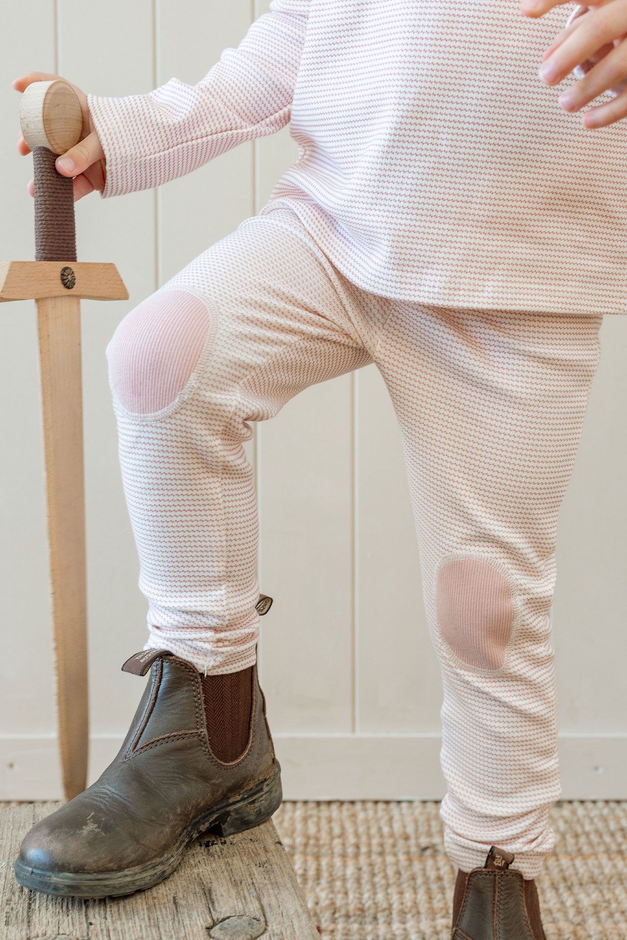 Rib Patch Legging Trellis Pink