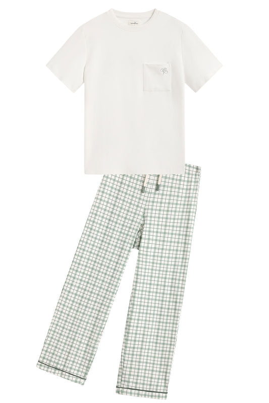 Men's Winter Pyjamas Green Check