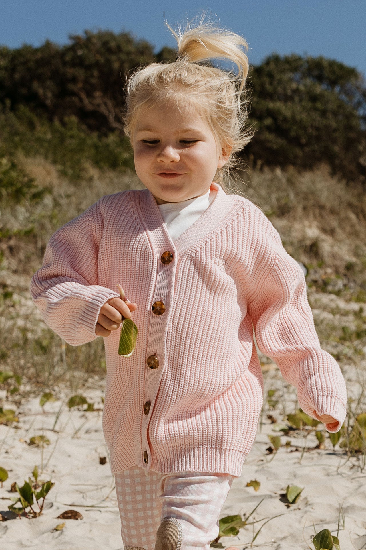 Chunky Knit Cardigan Fairy Floss