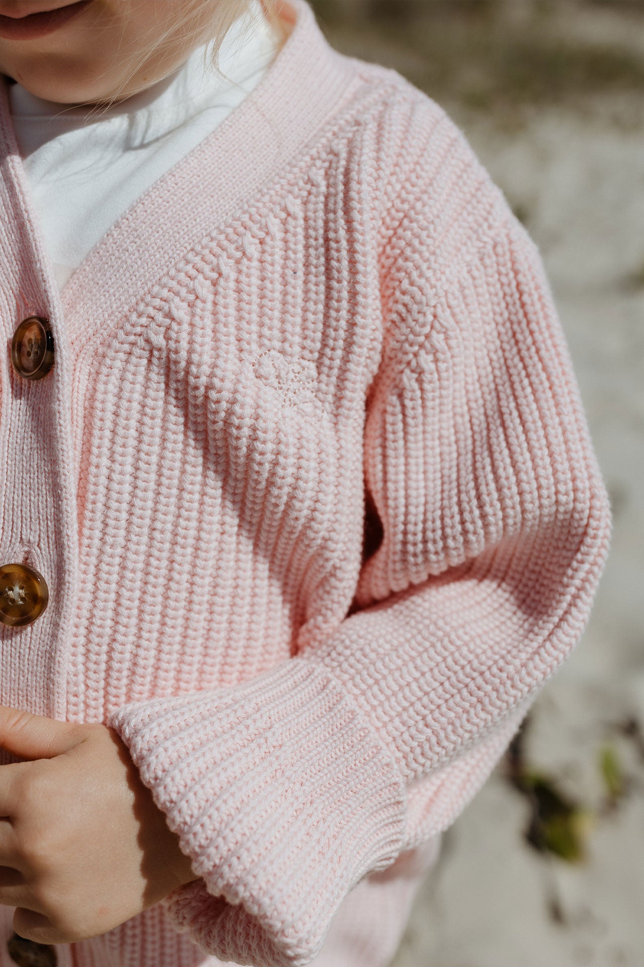 Chunky Knit Cardigan Fairy Floss