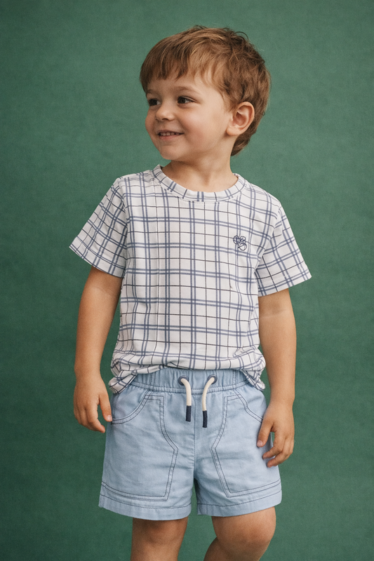 Jersey Tee Navy Check