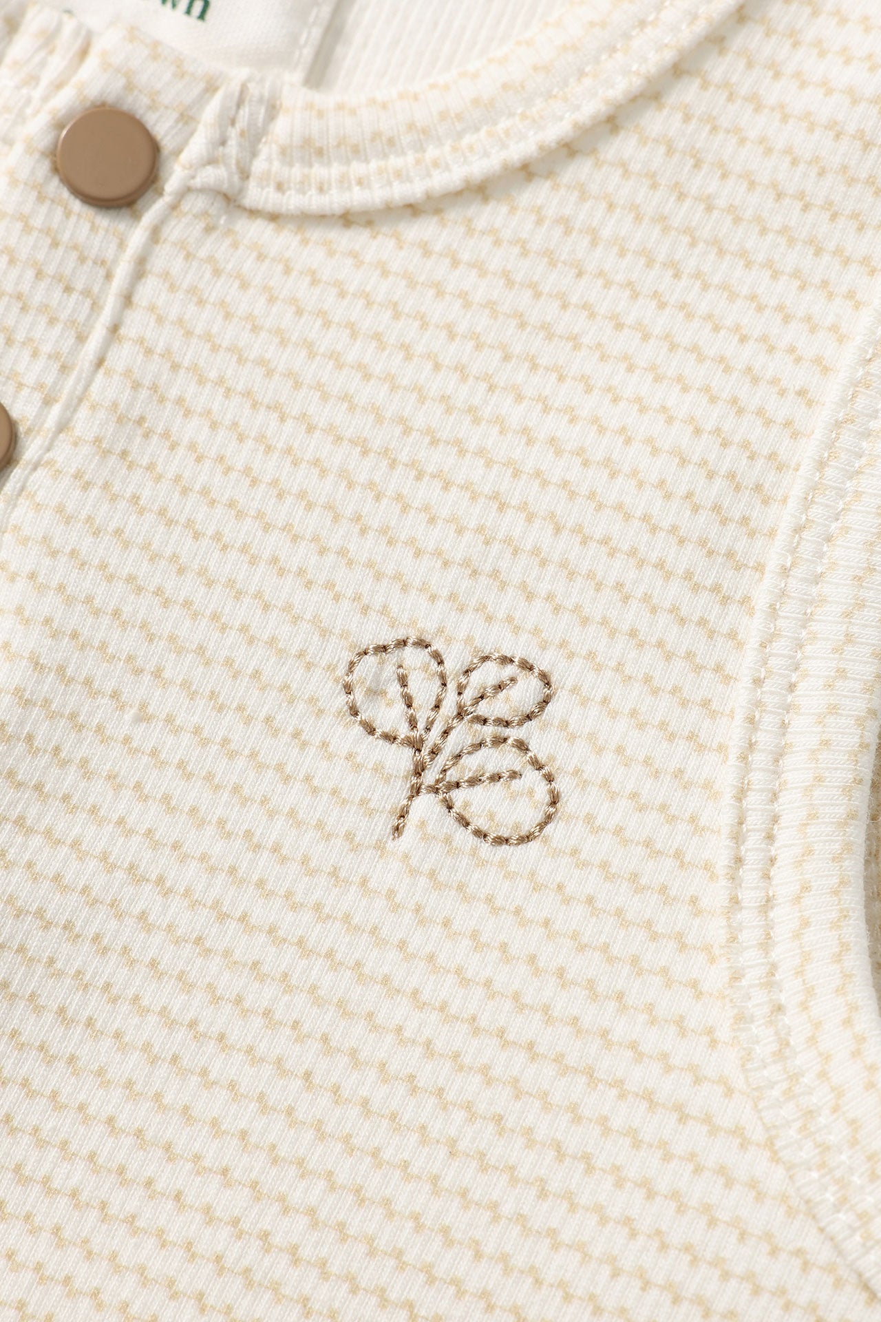 Henley Rib Singlet Trellis Oat