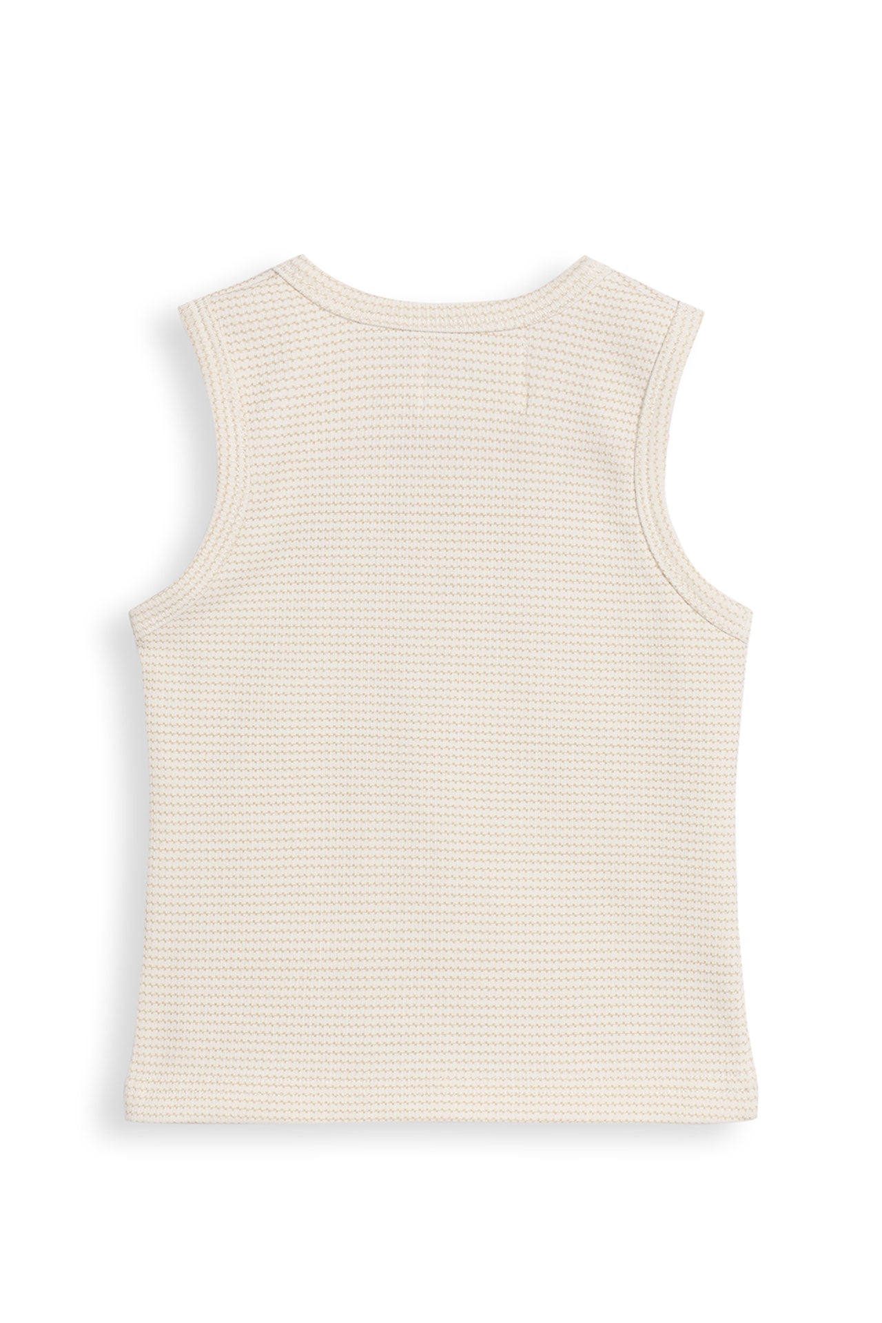 Henley Rib Singlet Trellis Oat