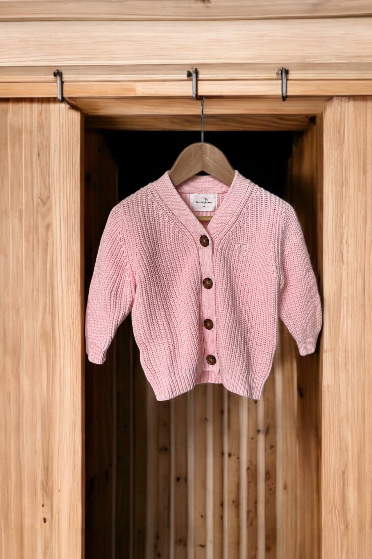 Chunky Knit Cardigan Fairy Floss