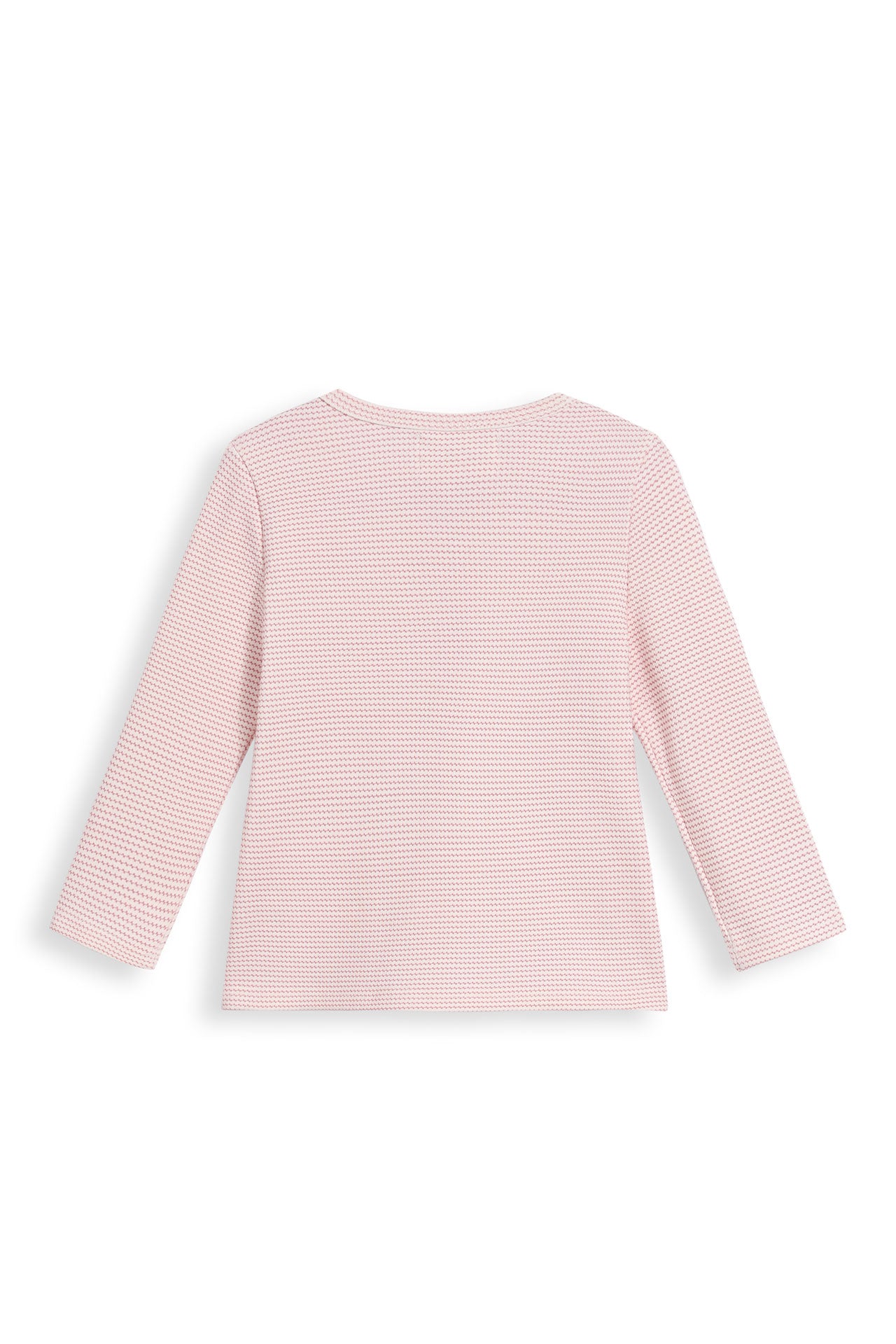 Long Sleeved Henley Top Trellis Pink