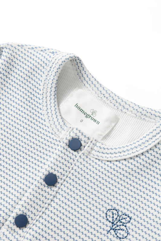 Henley Rib Bodysuit Trellis Navy