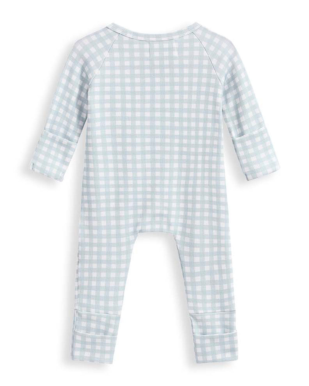 Growsuit Light Blue Gingham Rib