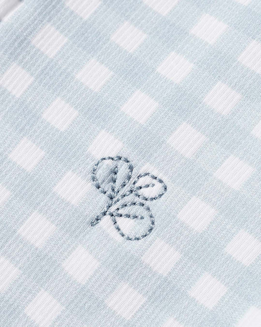 Growsuit Light Blue Gingham Rib