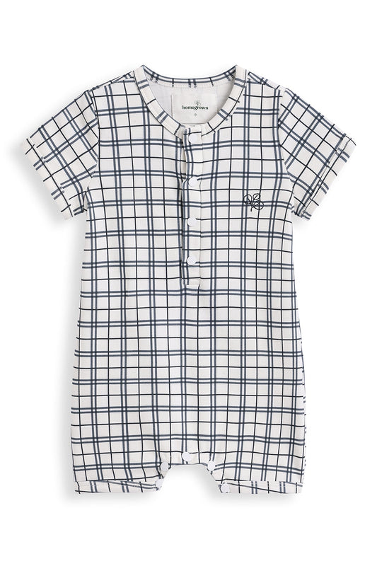 Joey Romper Navy Check
