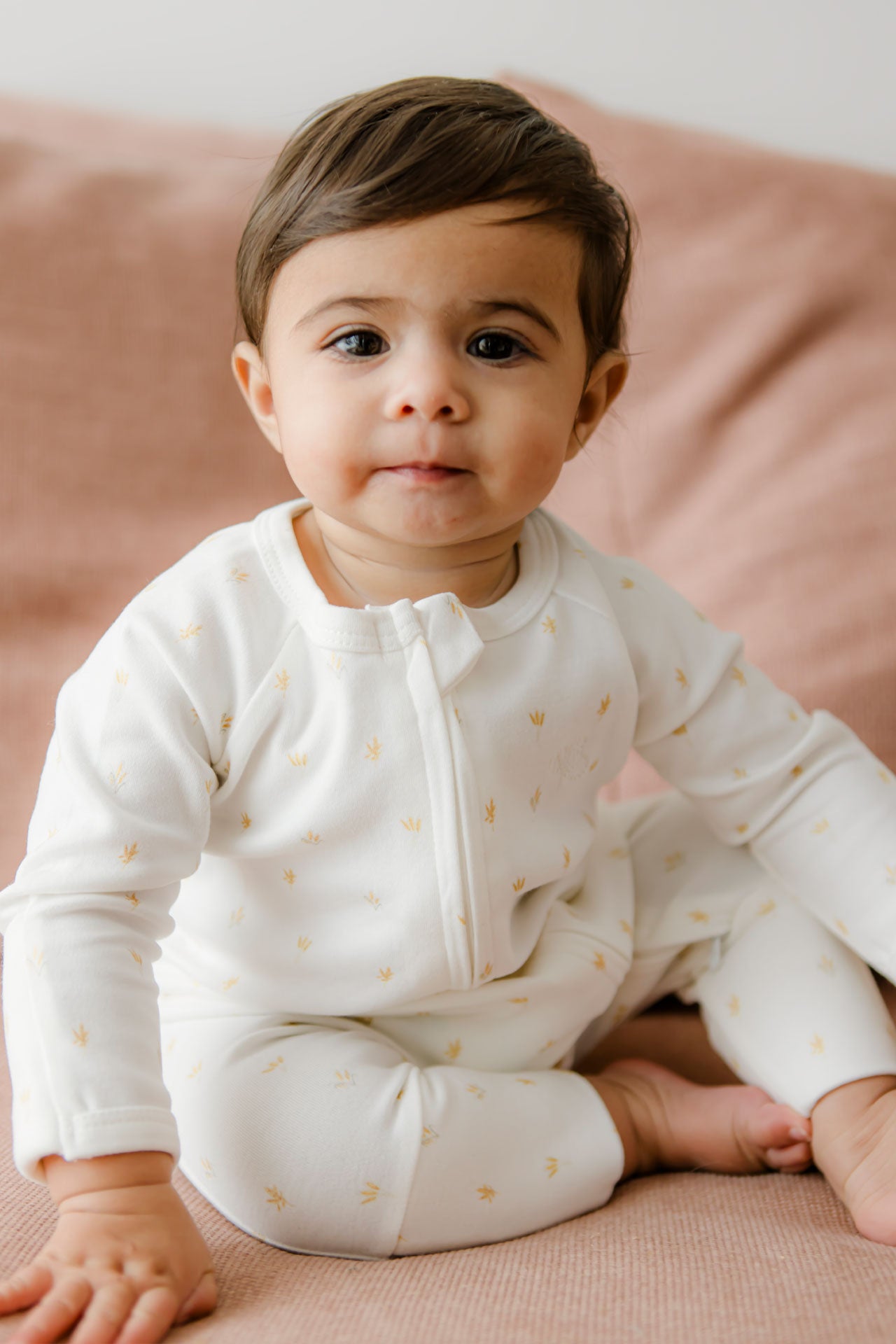 Organic Baby Clothes Romper, Long Sleeves, Two Way Zip Size