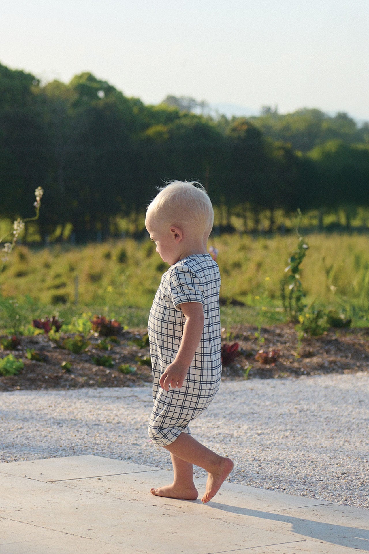 Joey Romper Navy Check