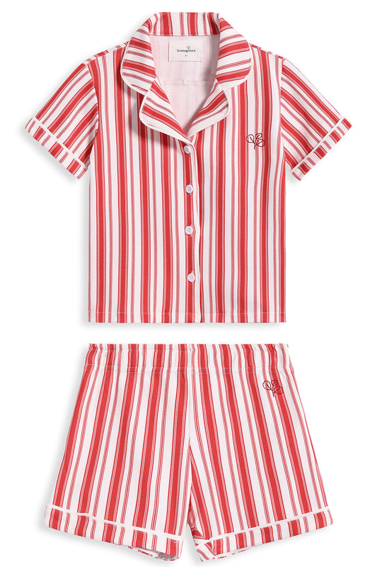 Kids Short PJ Set Holiday Stripe