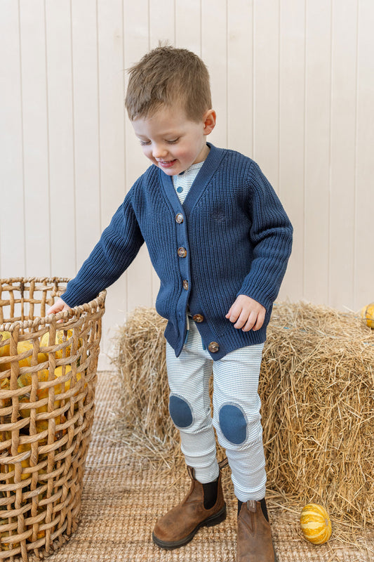 Rib Patch Legging Trellis Navy