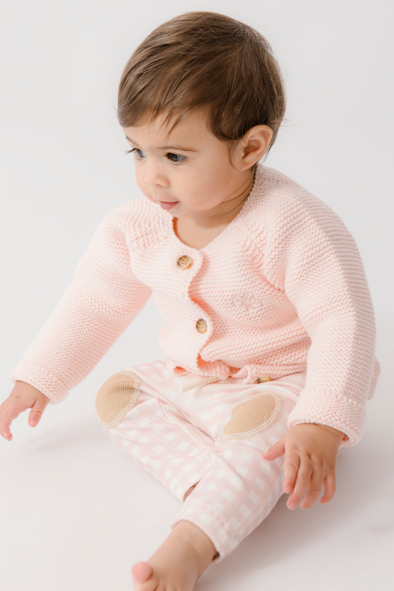 Rib Patch Legging Pink Gingham