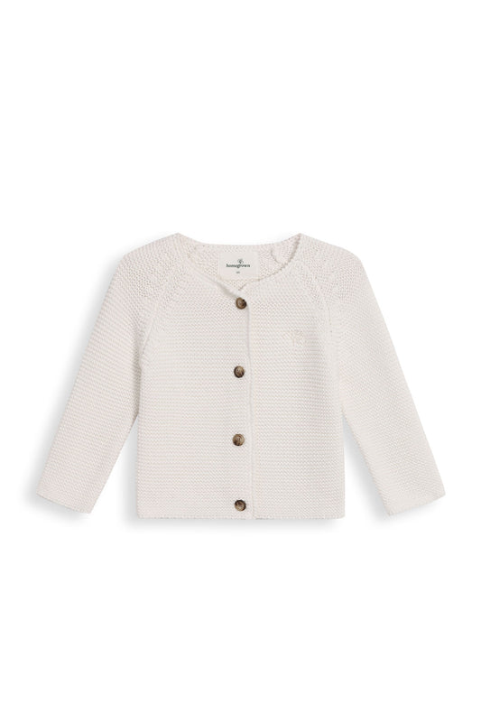 Newborn Organic Cardigan White