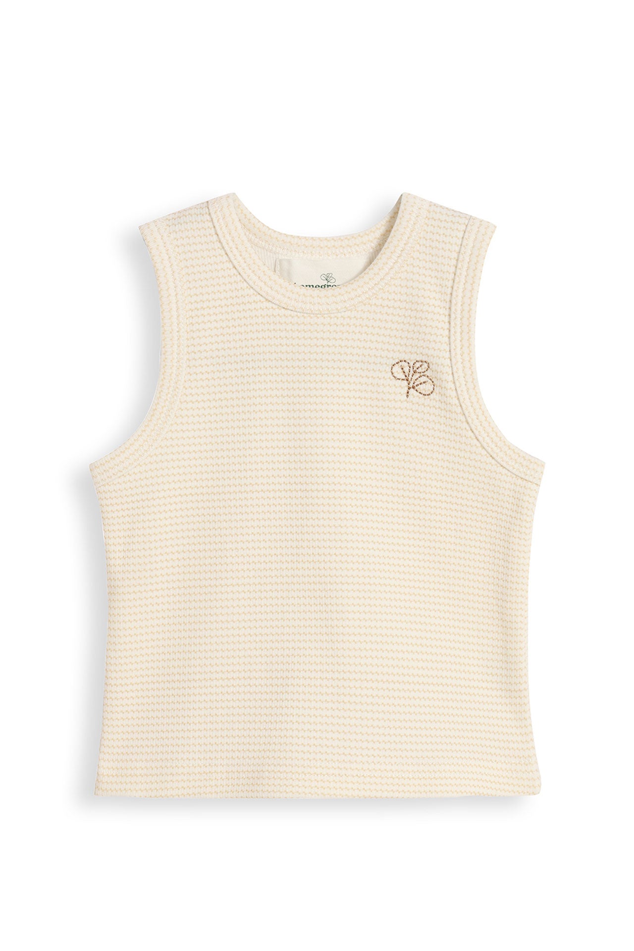 Baby Rib Singlet Trellis Oat