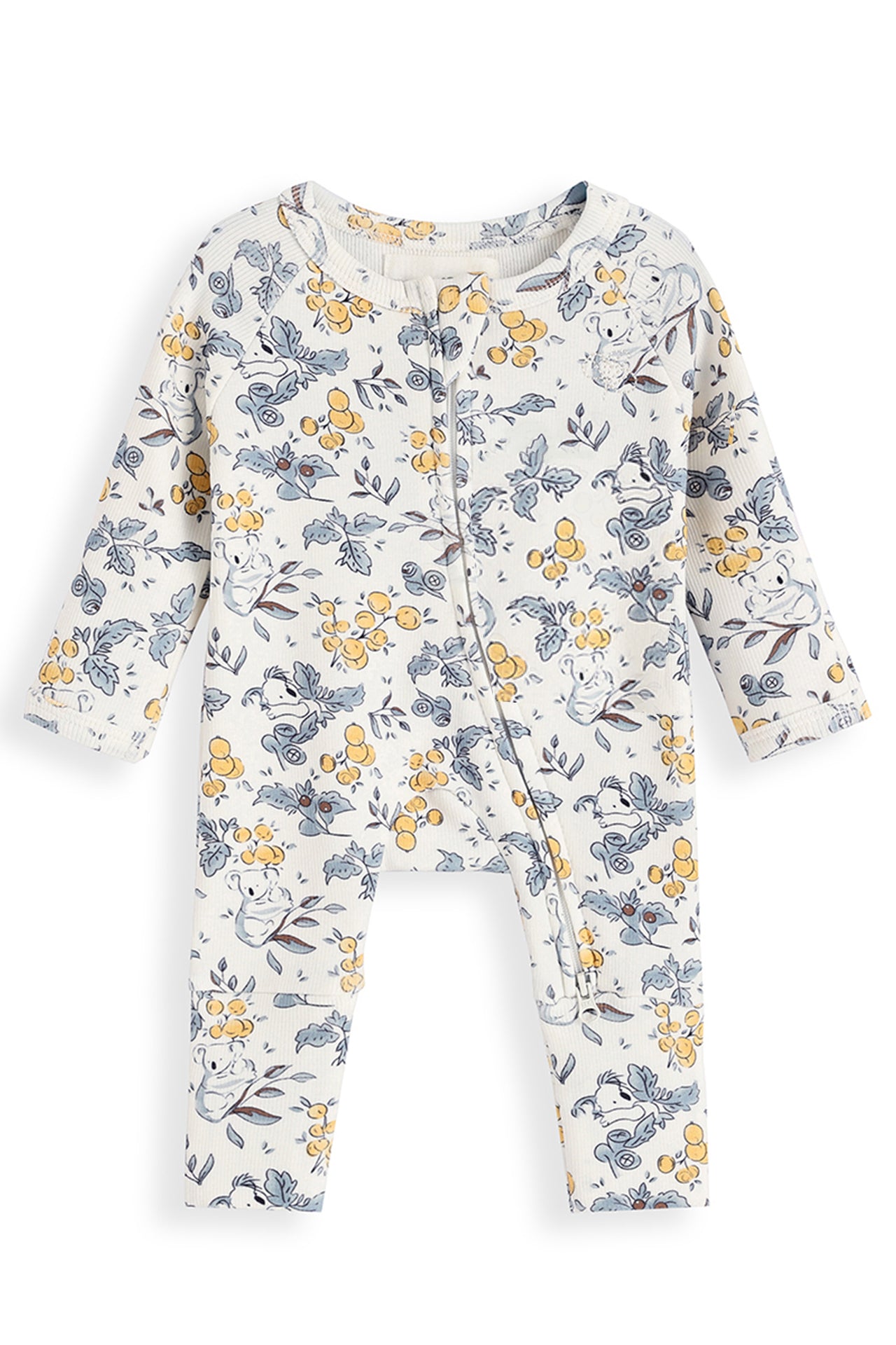 Organic Baby Clothes Romper, Long Sleeves, Two Way Zip Size