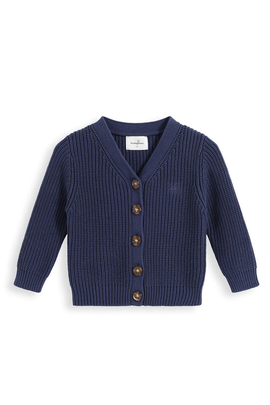 Chunky Knit Cardigan Navy