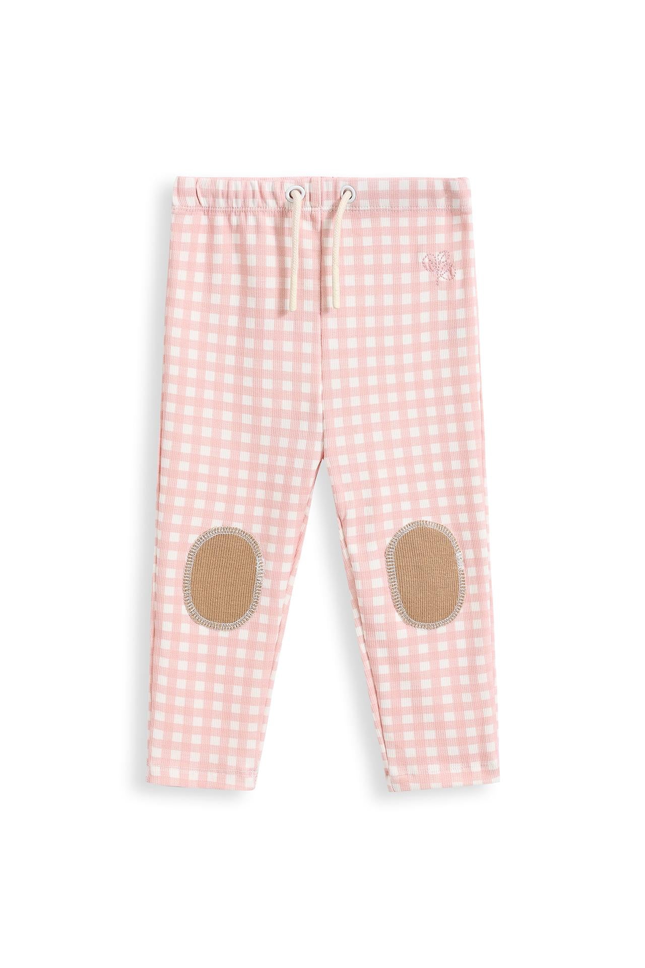Rib Patch Legging Pink Gingham