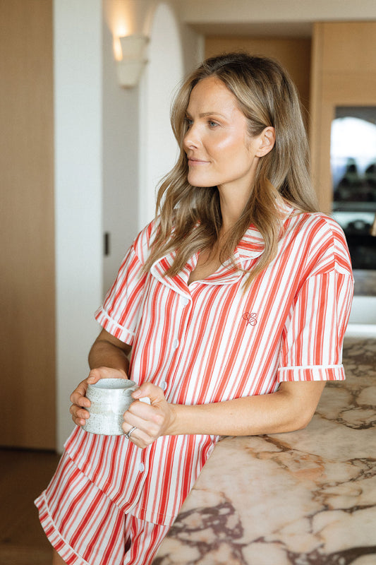 Women's PJ Set Holiday Stripe